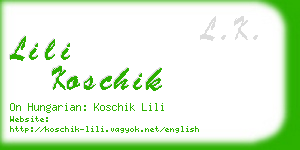 lili koschik business card